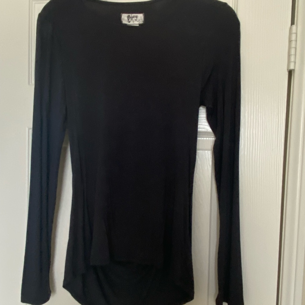 Nightcap Black Fitted Blouse with Long Sleeves